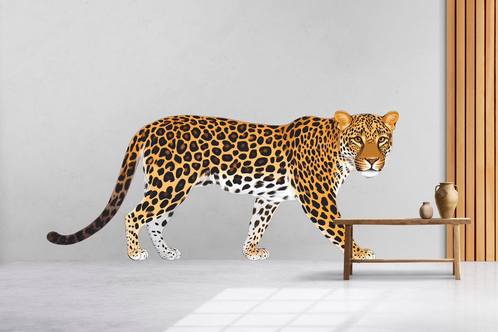 Leopard Wall Decal, Safari Animal Wall Sticker, Jungle Animal Wall Art, Leopard Wall Decor, Safari Nursery Decor, Animal Wall Decal, 032gm