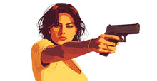 Load image into Gallery viewer, Pop Art Woman Wall Decal, Action Style Wall Sticker, Modern Female Wall Art, Movie Inspired Wall Decor, Living Room Wall Decal, 042gm