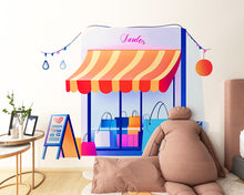 Load image into Gallery viewer, Kids Shop Wall Decal, Storefront Wall Sticker, Playroom Wall Decor, Kids Room Wall Art, Pretend Play Store Decal, Nursery Wall Sticker,043gm