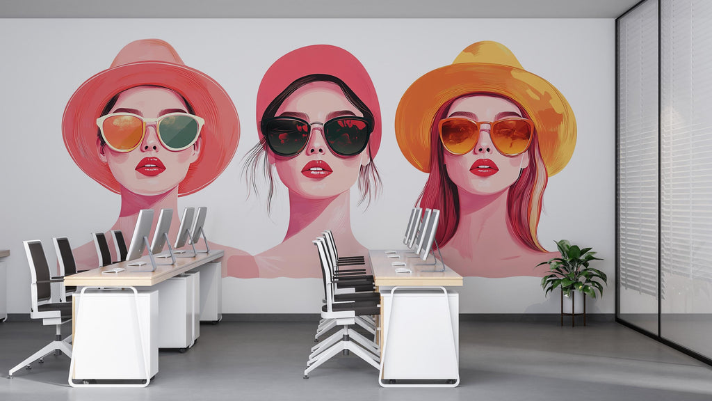 Fashion Women Wall Decal, Art Wall Sticker, Beauty Salon Wall Decor, Fashion Illustration Wall Art, Wall Decal, Salon Wall Art Decor, 045gm