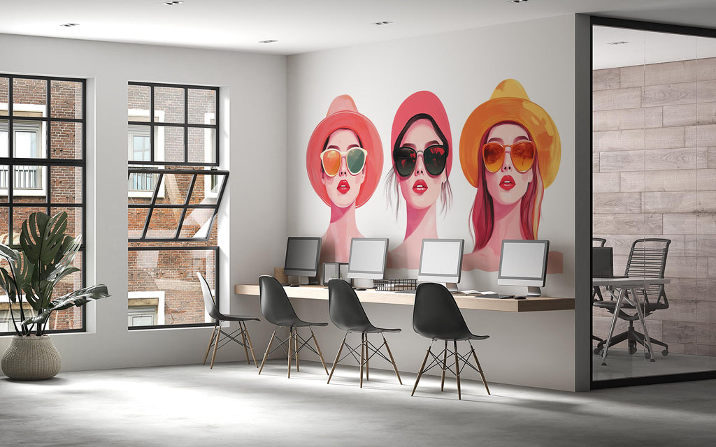 Fashion Women Wall Decal, Art Wall Sticker, Beauty Salon Wall Decor, Fashion Illustration Wall Art, Wall Decal, Salon Wall Art Decor, 045gm