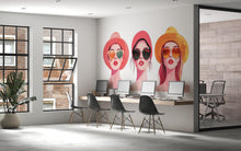 Load image into Gallery viewer, Fashion Women Wall Decal, Art Wall Sticker, Beauty Salon Wall Decor, Fashion Illustration Wall Art, Wall Decal, Salon Wall Art Decor, 045gm