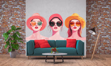Load image into Gallery viewer, Fashion Women Wall Decal, Art Wall Sticker, Beauty Salon Wall Decor, Fashion Illustration Wall Art, Wall Decal, Salon Wall Art Decor, 045gm