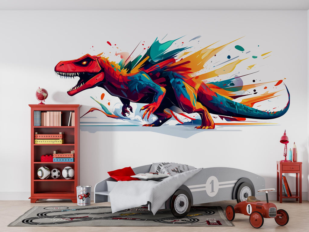 Dinosaur Wall Decal, T Rex Wall Sticker, Dinosaur Wall Art, Boys Room Wall Decor, Kids Dinosaur Wall Decal, Jurassic Dinosaur Wall Art,048gm