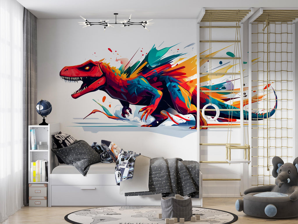 Dinosaur Wall Decal, T Rex Wall Sticker, Dinosaur Wall Art, Boys Room Wall Decor, Kids Dinosaur Wall Decal, Jurassic Dinosaur Wall Art,048gm