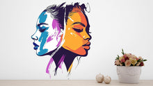 Load image into Gallery viewer, Abstract Face Wall Decal, Modern Woman Wall Art, Fashion Wall Sticker, Abstract Portrait Wall Decor, Beauty Salon Wall Decal, 049gm