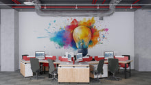 Load image into Gallery viewer, Light Bulb Wall Decal, Idea Wall Art, Creative Office Wall Sticker, Color Splash Wall Decal, Modern Wall Decor, Innovation Wall Art, 050gm