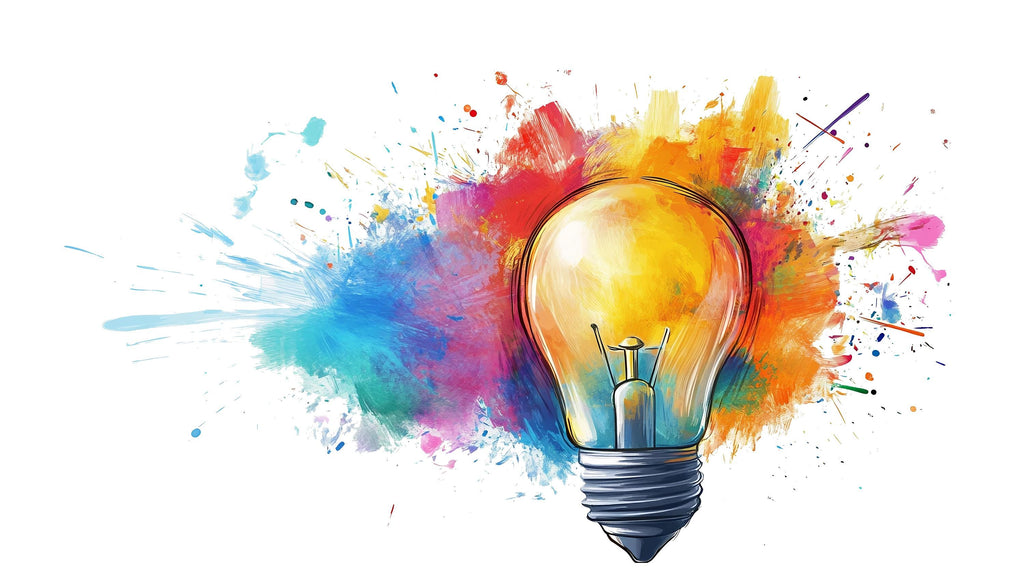 Light Bulb Wall Decal, Idea Wall Art, Creative Office Wall Sticker, Color Splash Wall Decal, Modern Wall Decor, Innovation Wall Art, 050gm