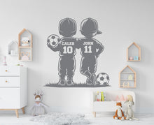 Load image into Gallery viewer, Brother Soccer wall decor, Custom Wall Decal Sport Vinyl, Soccer stickers, Boys Passion, Soccer Wall Art, Wall Stickers, Kids Room
