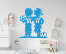 Load image into Gallery viewer, Brother Soccer wall decor, Custom Wall Decal Sport Vinyl, Soccer stickers, Boys Passion, Soccer Wall Art, Wall Stickers, Kids Room