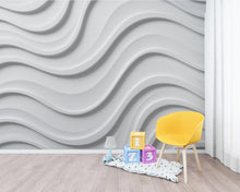 Load image into Gallery viewer, 3D Ocean wave Wallpaper Mural– White Plaster Wave relief