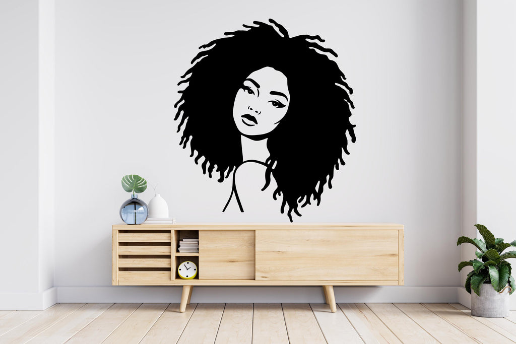 Afro Woman Wall Decal, Feminist Women wall Decor