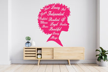Load image into Gallery viewer, Afro Woman Wall Decal, Feminist Women wall Decor, Loved, Loyal,Soul, Independent, Brave