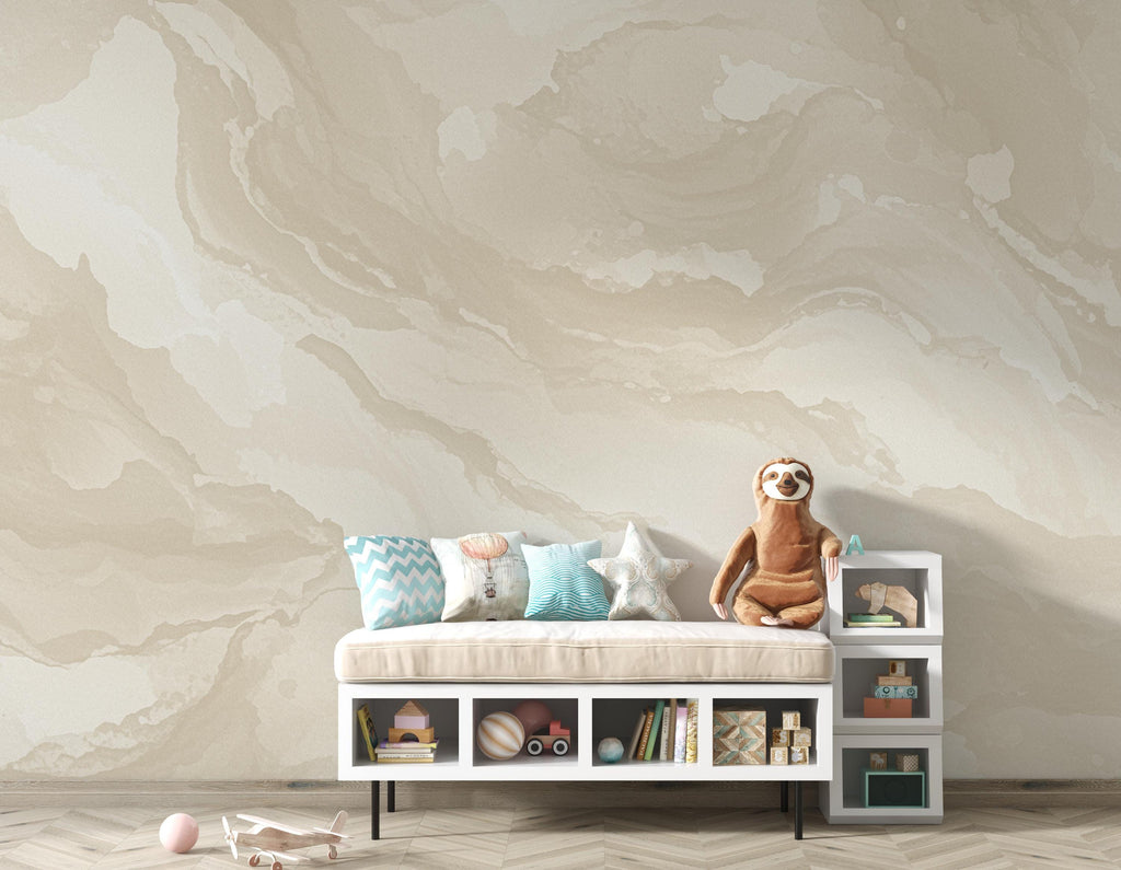 Japandi Limewash Wallpaper – Muted Beige & Soft Stone Seamless Pattern – Organic Plaster Texture – Minimalist Warm Neutral Wall Design