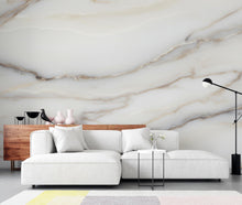 Load image into Gallery viewer, Luxury White Marble Wall Mural – Soft Gray Beige Veining – Elegant Large Scale Stone Effect – Timeless Neutral Statement