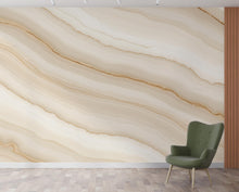 Load image into Gallery viewer, Luxury Neutral Marble Wallpaper – Soft Ivory &amp; Warm Beige Veining – Watercolor Stone Texture – Elegant Calm Wall Design