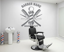 Load image into Gallery viewer, Barber Shop Wall Decal – Modern Barbershop Vinyl Wall Sticker – Hair Salon Wall Art – Grooming Studio Decor