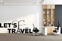 Load image into Gallery viewer, Travel Agency Decoration, Travel Agency wall decal, Airplane Cities wall art decor, Let's Travel wall sticker, Office wall decor 768LU