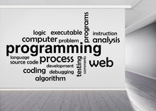 Load image into Gallery viewer, Programming Wall Decal, Technology Vinyl Wall Art Decal, Office Wall Decor, Business Software Wall Sticker, Computer It Decor Office 769LU
