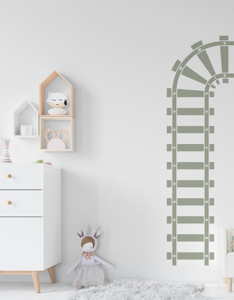 Railroad train Wall Decal Highway Vinyl Sticker Track Route Wall Decor Kids Playroom Boys Room Wall Art Train Bedroom Mural Sticker 746LU