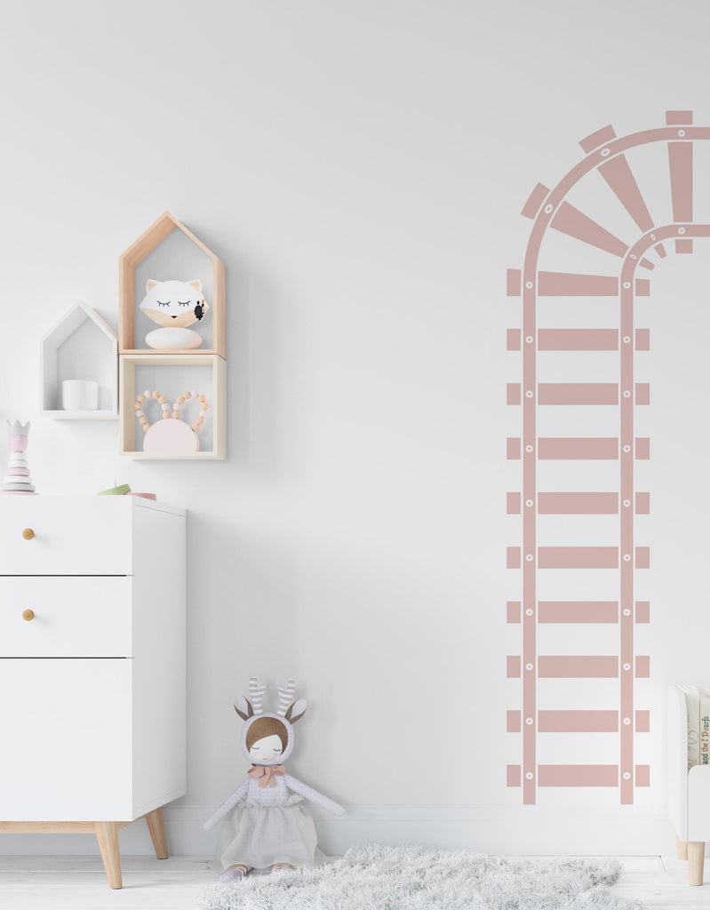 Railroad train Wall Decal Highway Vinyl Sticker Track Route Wall Decor Kids Playroom Boys Room Wall Art Train Bedroom Mural Sticker 746LU