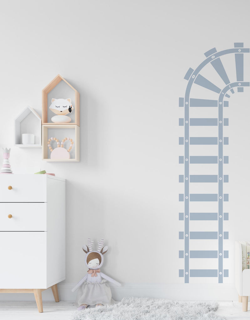 Railroad train Wall Decal Highway Vinyl Sticker Track Route Wall Decor Kids Playroom Boys Room Wall Art Train Bedroom Mural Sticker 746LU