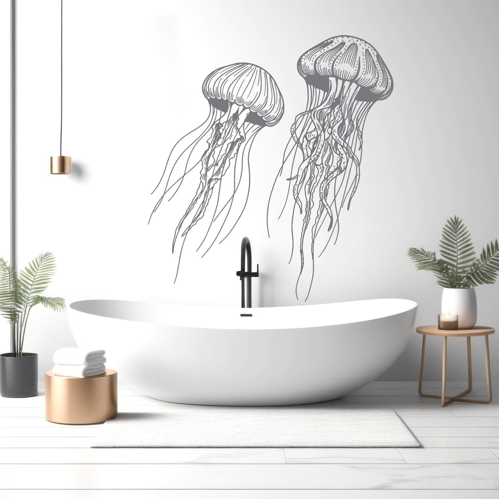 Jellyfish wall decal Jellyfish decor Jellyfish wall art Decal Sea Animals Wall Bathroom Wall Decals Stickers Vinyl