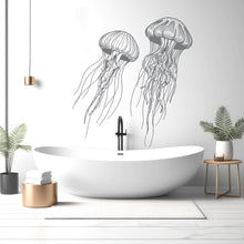 Load image into Gallery viewer, Jellyfish wall decal Jellyfish decor Jellyfish wall art Decal Sea Animals Wall Bathroom Wall Decals Stickers Vinyl