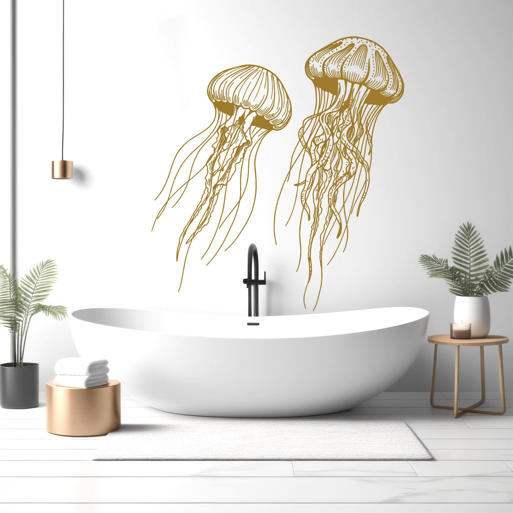 Jellyfish wall decal Jellyfish decor Jellyfish wall art Decal Sea Animals Wall Bathroom Wall Decals Stickers Vinyl