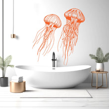 Load image into Gallery viewer, Jellyfish wall decal Jellyfish decor Jellyfish wall art Decal Sea Animals Wall Bathroom Wall Decals Stickers Vinyl