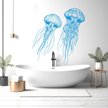 Load image into Gallery viewer, Jellyfish wall decal Jellyfish decor Jellyfish wall art Decal Sea Animals Wall Bathroom Wall Decals Stickers Vinyl