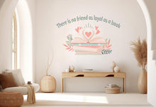 Load image into Gallery viewer, Library Floral Wall Art Decal, Library Wall Decal, Education Decals, Kids Room, Reading room, Nurseries, School, Kids Gifts Book Quote 770LU