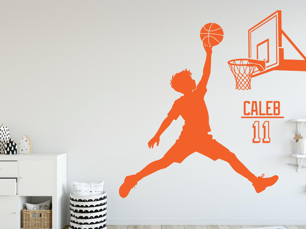 Personalized Basketball Boy Vinyl Wall Decal, Kids Room Decor, Custom Name
