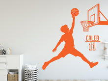 Load image into Gallery viewer, Personalized Basketball Boy Vinyl Wall Decal, Kids Room Decor, Custom Name