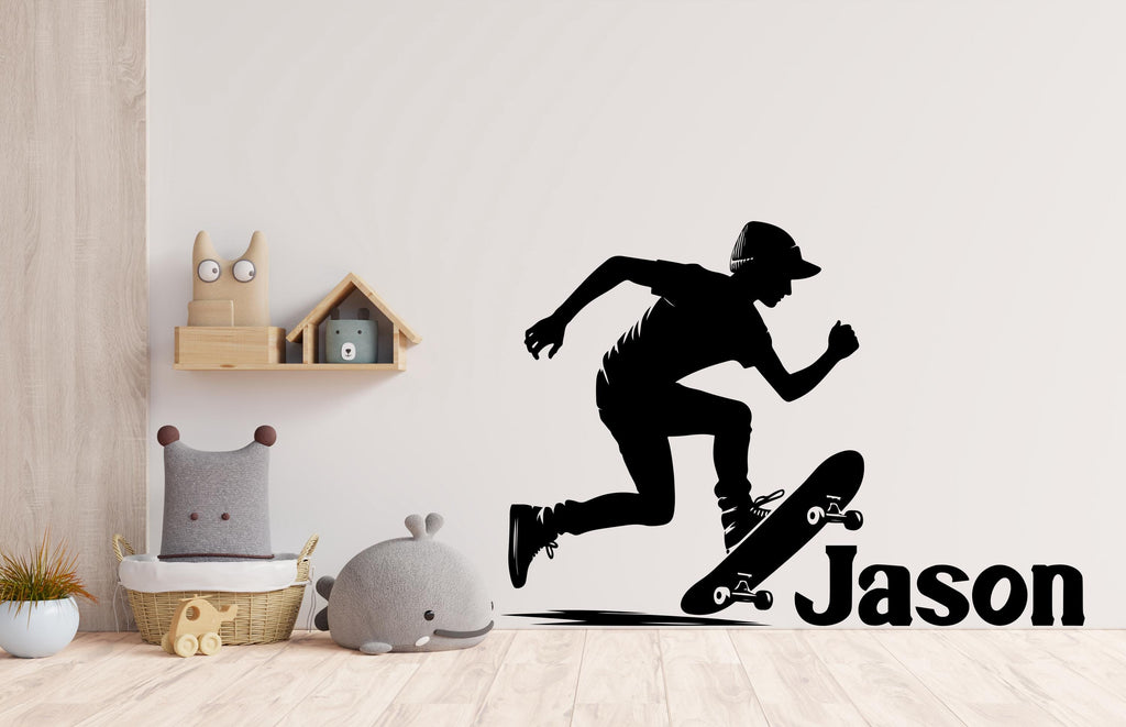 Wall Decal Skateboarder Skate Wall Art Stickers Skateboard Decals Skateboard Wall Stickers Kids Room Removable Home Decor Skate style 778LU