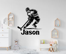 Load image into Gallery viewer, Hockey wall decor, Custom Wall Decal Sport Vinyl, Hockey stickers, Boys Passion, Hockey Wall Art, Wall Stickers, Kids Room 779LU