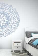 Load image into Gallery viewer, Half Mandala Wall Decal, Sacred Geometry Wall Sticker, Minimalist Mandala Wall Art, Boho Bedroom Decor, Peel And Stick Mandala Decal 781LU