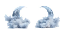 Load image into Gallery viewer, Moon Cloud Wall Decal Sticker | Large Celestial Moon Wall Art | Dreamy Bedroom Wall Decor | Nursery Moon Wall Mural | Peel And Stick sky