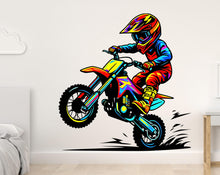 Load image into Gallery viewer, Little Boy Motocross Wall Decal, Bike Wall sticker, Motocross wall art Kids room Decal