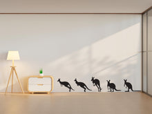 Load image into Gallery viewer, Kangaroo Wall Decal Set – Australian Animal Silhouette Art, Modern Wildlife Vinyl Sticker, Minimal Wall Decor, Kangaroo Wall Sticker 753LU