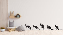 Load image into Gallery viewer, Kangaroo Wall Decal Set – Australian Animal Silhouette Art, Modern Wildlife Vinyl Sticker, Minimal Wall Decor, Kangaroo Wall Sticker 753LU