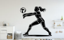 Load image into Gallery viewer, Volleyball Girl Wall Decal, Volleyball Wall sticker, Volley Girl Volleyball wall art Kids room Decal