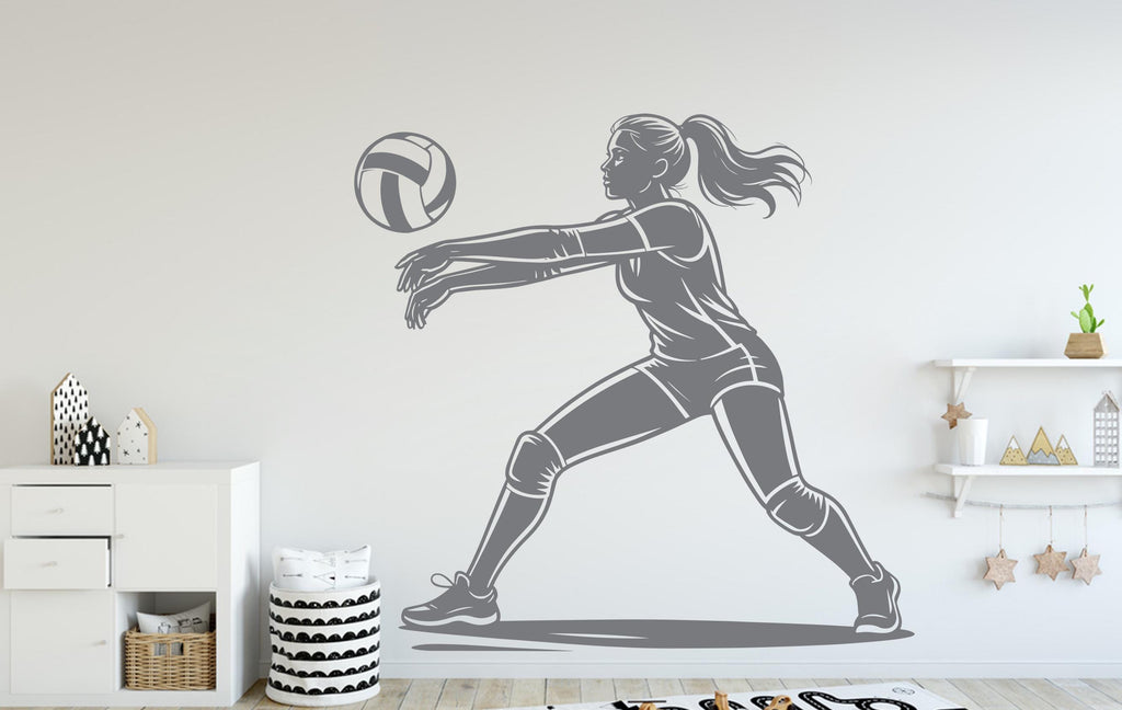 Volleyball Girl Wall Decal, Volleyball Wall sticker, Volley Girl Volleyball wall art Kids room Decal
