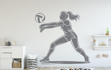Load image into Gallery viewer, Volleyball Girl Wall Decal, Volleyball Wall sticker, Volley Girl Volleyball wall art Kids room Decal