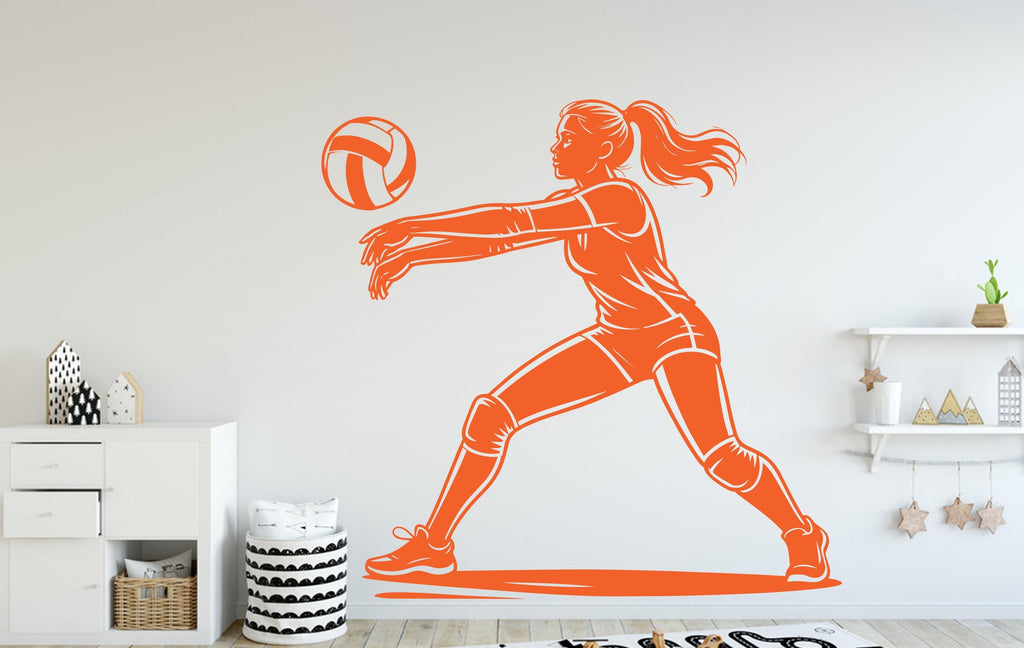 Volleyball Girl Wall Decal, Volleyball Wall sticker, Volley Girl Volleyball wall art Kids room Decal