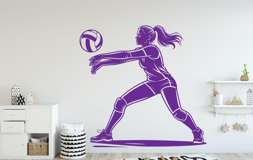 Volleyball Girl Wall Decal, Volleyball Wall sticker, Volley Girl Volleyball wall art Kids room Decal