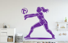 Load image into Gallery viewer, Volleyball Girl Wall Decal, Volleyball Wall sticker, Volley Girl Volleyball wall art Kids room Decal