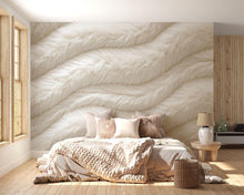 Load image into Gallery viewer, Luxury Faux Fur Wave Wallpaper Wall Decal 3D Textured Cream Mural Plush Accent Wall Neutral Bedroom Decor Modern Soft Statement Wallpaper