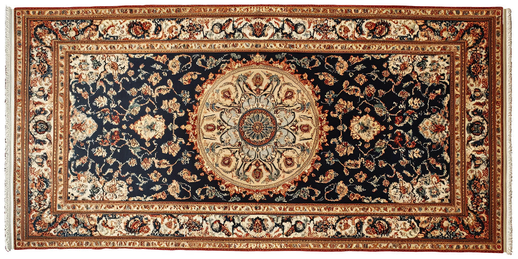 Persian Rug Wallpaper Wall Decal Vintage Oriental Carpet Mural Navy Boho Bedroom Accent Wall Art Traditional Medallion Statement Wallpaper