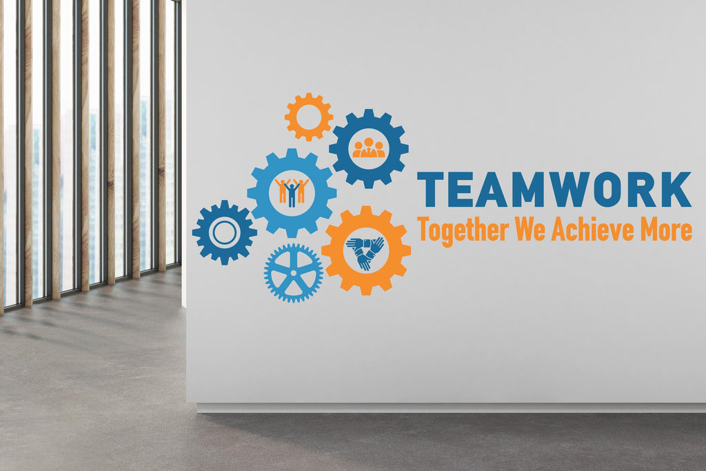 Teamwork Office Wall Decal Idea Teamwork Business Worker Inspire Office Decoration Motivation Stickers Mural Unique Gift
